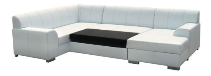 Rohová sedací souprava U Bazil U bílá (P)