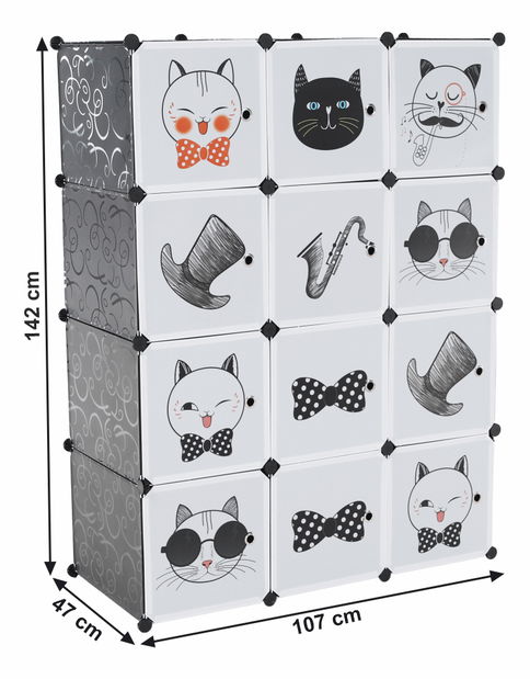 Dětská modulární skříň Avi (šedá)