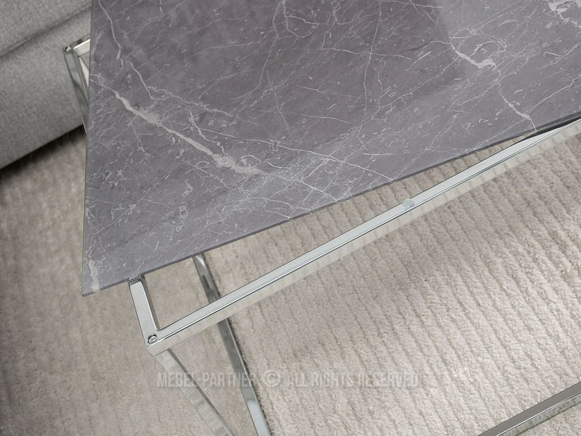 Konferenční stolek Bella M (šedý mramor + chromová)