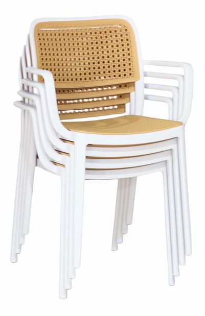 Jídelní židle RAVIN (bílá + béžová)