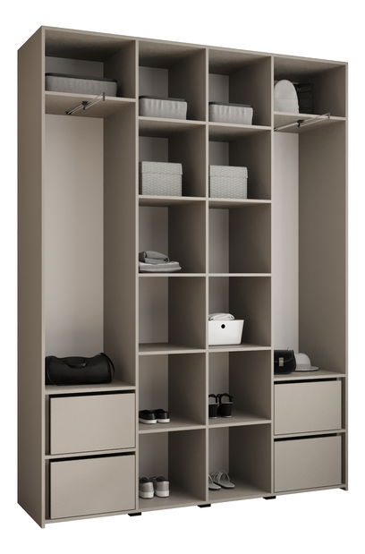 Šatní skříň 180 cm Carmela 50-3 (kašmír + zlatá)