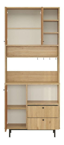 Policová skříň Rebutia 6 (dub + cihlová)