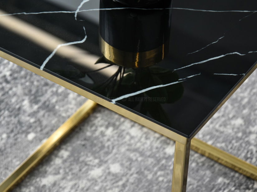 Konferenční stolek Bella S (černá + zlatá)