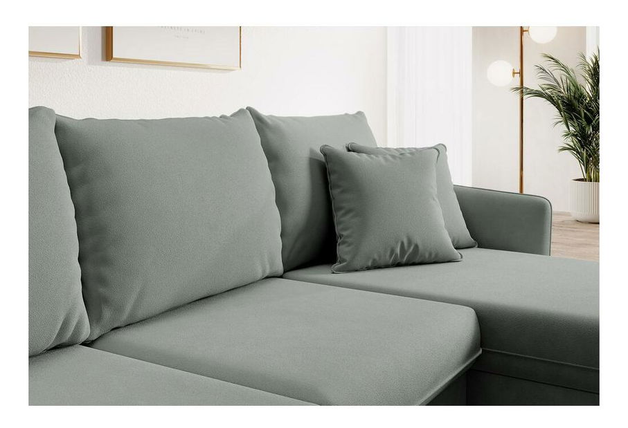 Rohová sedací souprava Vivaldio L (šedá + zlatá)