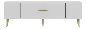 TV stolek/skříňka Dekondino (bílá + zlatá)