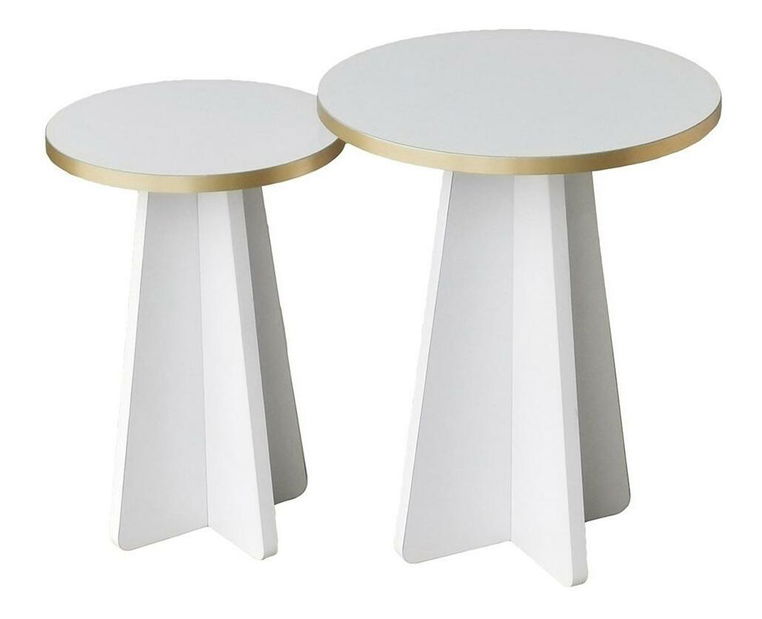 Set 2ks. konferenčních stolků Kabivo 1 (zlatá + bílá)