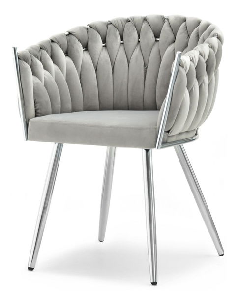 Jídelní židle Radio (šedá + stříbrná)