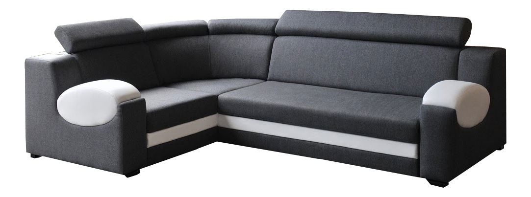 Rohová sedací souprava Amber (šedá + bílá) (L)
