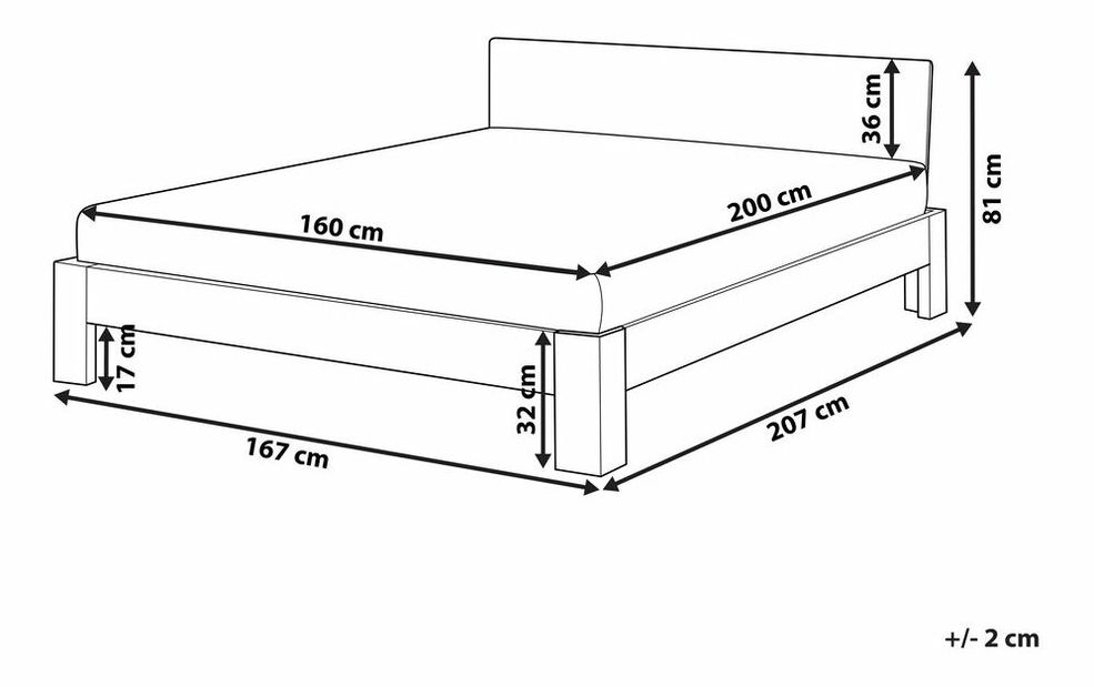 Manželská postel 160 cm ROYAL (s roštem) (světlé dřevo)