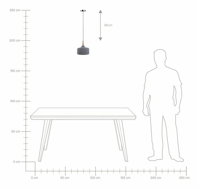 Závěsná lampa Bupoto (šedá)