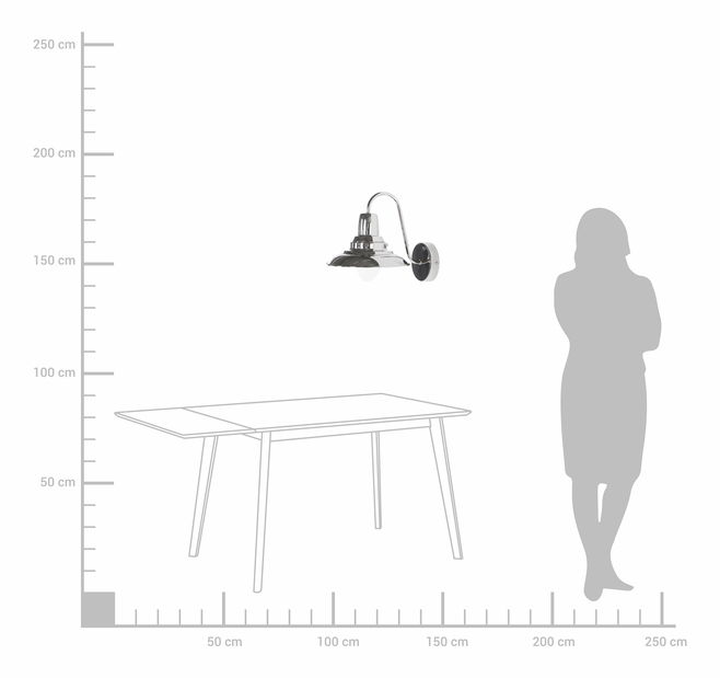 Stropní/nástěnné svítidlo Lenox (stříbrná)