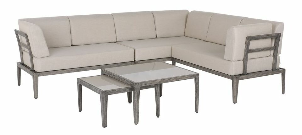 Zahradní sedací souprava RIN (polyratan) (béžová) (pro 6 osob)