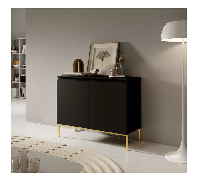 Skříňka Bennasi B2 (černá + zlatá)