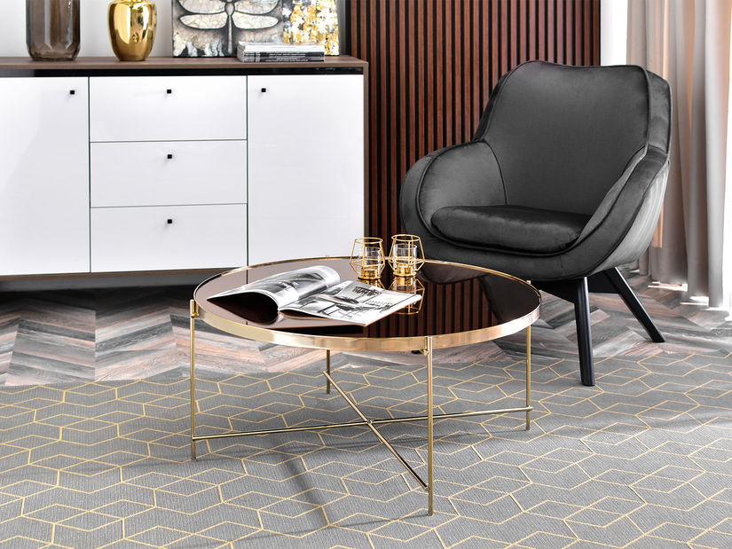 Konferenční stolek Ibbia Xl (bronzová + zlatá)