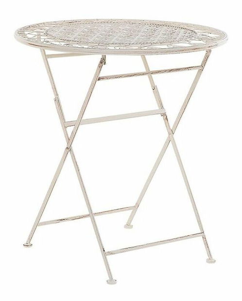 Zahradní stůl 70 cm TRAVISO (kov) (béžová) (pro 2 osoby)