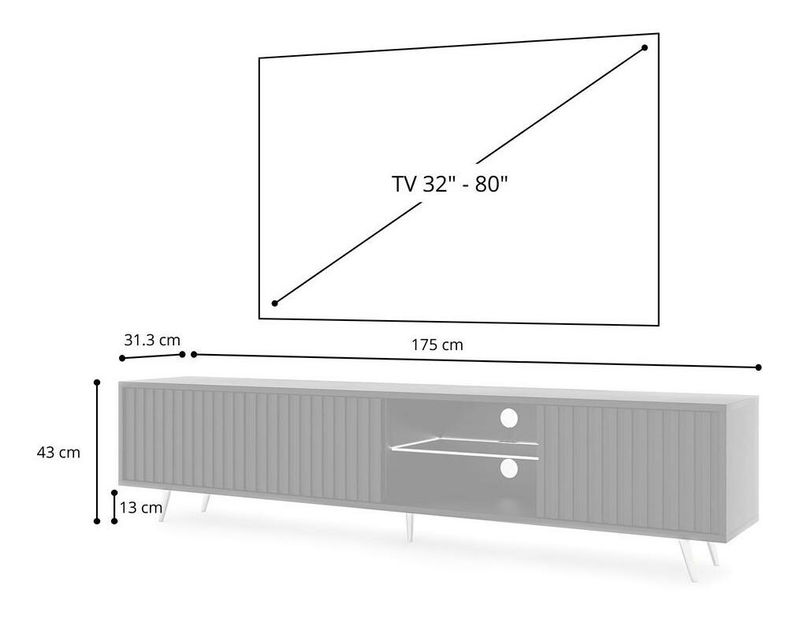 TV skříňka/stolek Biel 175 (černá + dub wotan)