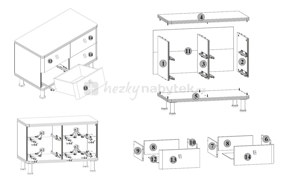 Komoda BRW ELIPPE EL4S/7/9