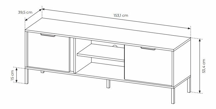 TV stolek/skříňka Lyran 2D (antracit + zlatá)
