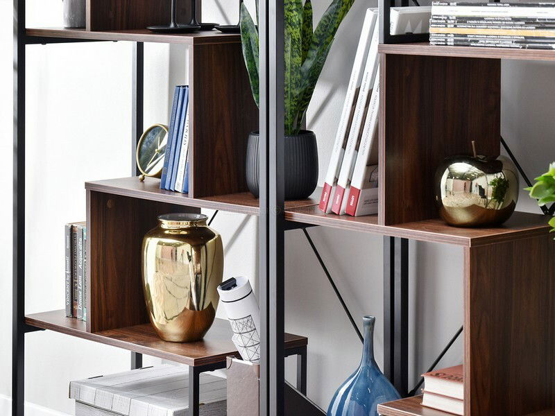 Regál Harp Ab (ořech + černá)