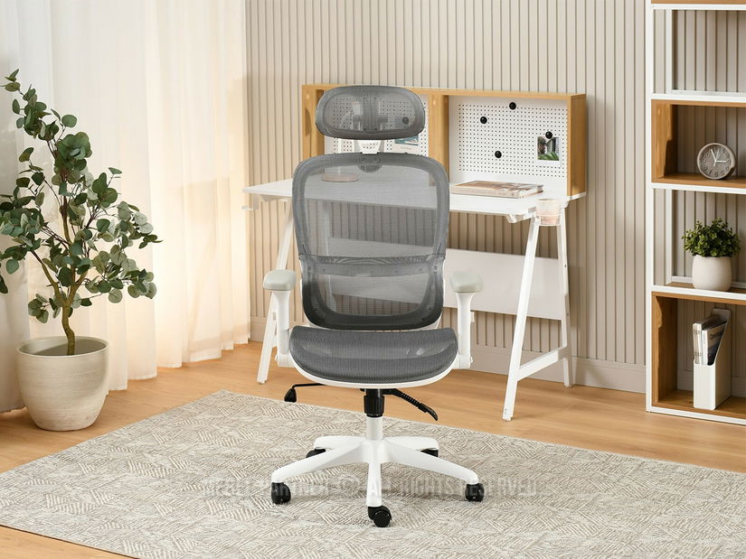 Kancelářské křeslo Ikergen (šedá + bílá)