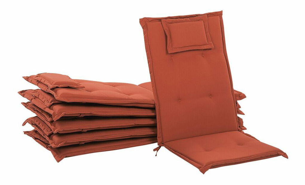 Sada 6 zahradních polštářů Jana (červená)