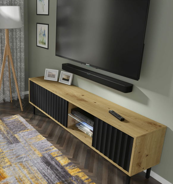 TV stolek/skříňka 156 Vinear (dub artisan + černá)