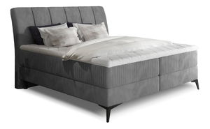 Boxspring postel 160 cm Alberto (tmavě šedá) (s matracemi)