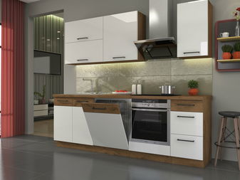 Dolní kuchyňská skříňka Virion 80 D 2F BB (dub lancelot + lesk bílý)