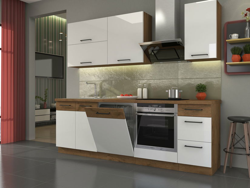 Dolná kuchynská skrinka Virion 105 ND 1F BB (dub lancelot + bilá) *výprodej