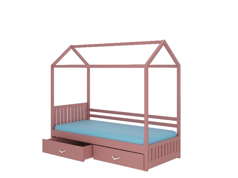 Dětská postel 180x80 cm Rosie I (s roštem) (růžová)