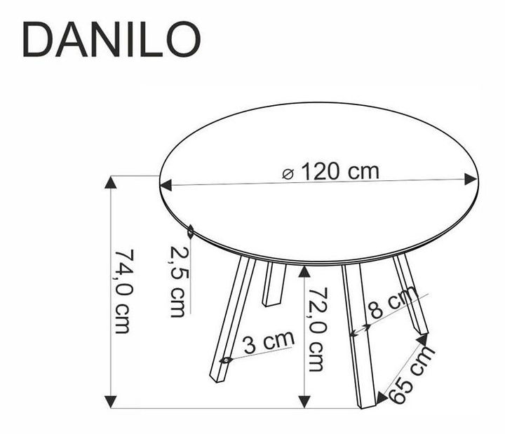 Jídelní stůl Dannon (ořech + černá) (pro 4 osoby)