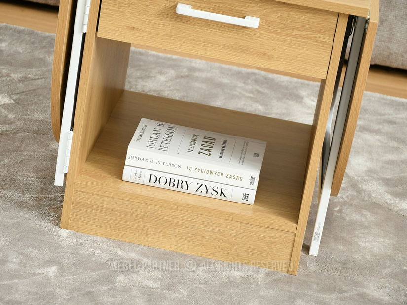 Konferenční stolek Entrana (dub + bílá)