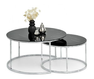 Konferenční stolek Grande (černý mramor + chromová)