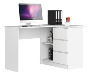 Rohový PC stolek Bodhi (bílá) (P)