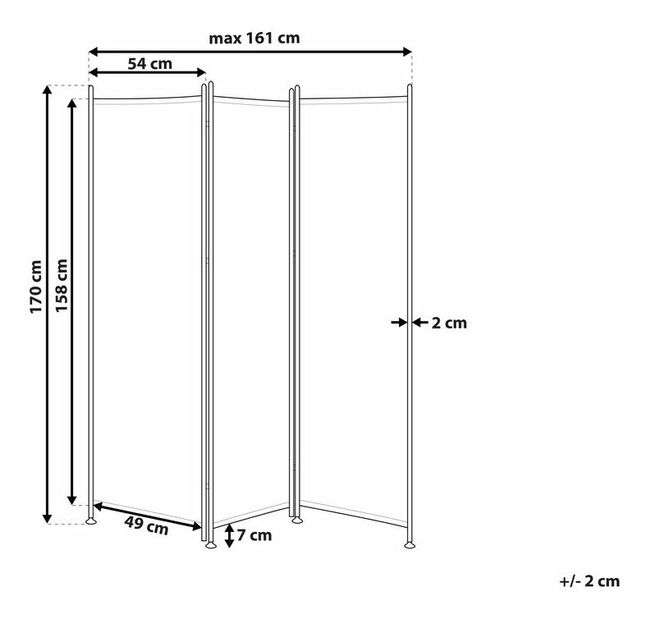 Paravan 160 x 170 cm Naria (zelená)