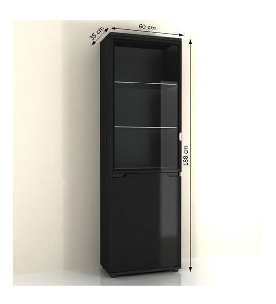 Vitrína Aberdovey AS 10 (černá) (s osvětlením)