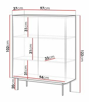 Skříňka Corado CKD97 (kašmír + dub linie)