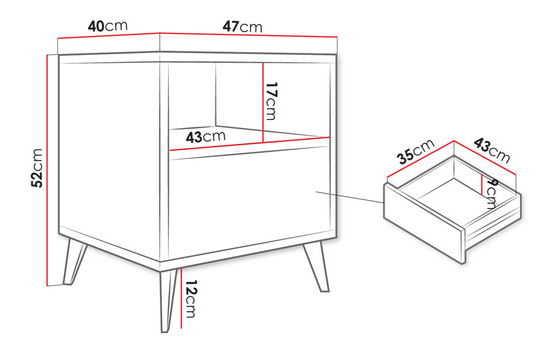 Noční stolek Oksewo 1SZ (dub artisan + černá)