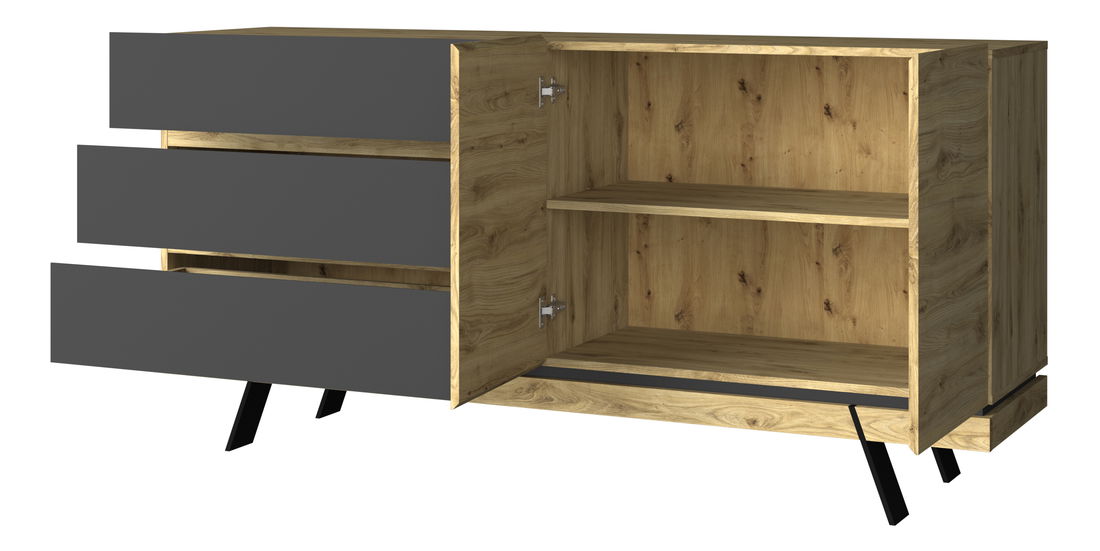 Komoda Stacee (dub navarra + černá)