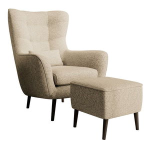 Křeslo s podnožkou Veneza VZ2 (béžová + černá)