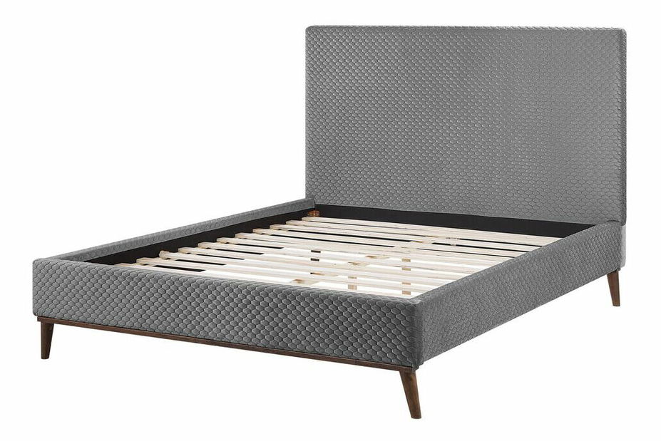 Manželská postel 140 cm BARON (s roštem) (světle šedá)