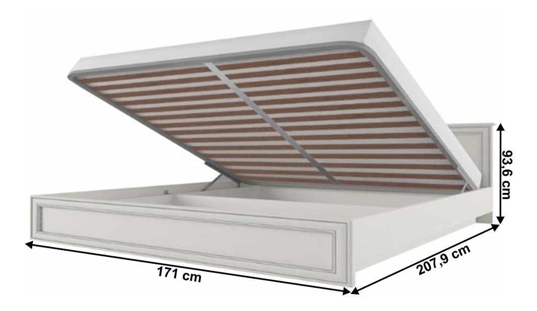 Manželská postel 160 cm Trumf (bílá) (s roštem)