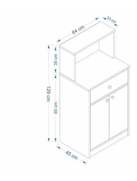 Komoda Mokka (bílá + borovice atlantická)