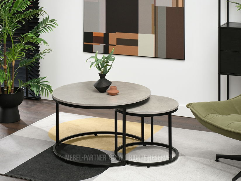 Konferenční stolek Klara (beton + černá)