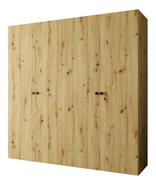 Šatní skříň 200 cm Parna 1 (dub artisan + černá)