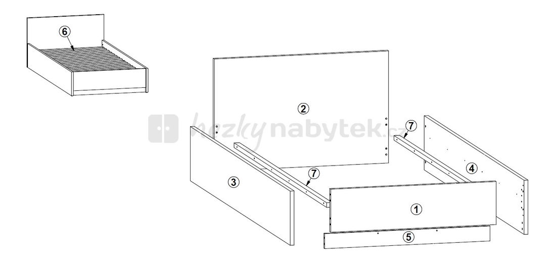 Jednolůžková postel 90 cm BRW Lendi LOZ/90
