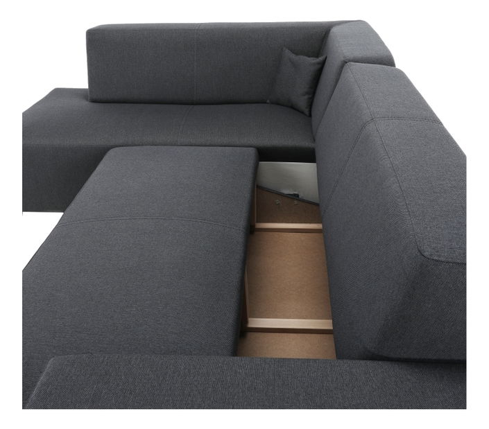 Rohová sedací souprava Colli šedočerná (L)