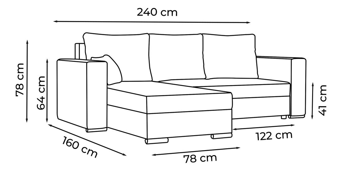 Rohová sedačka Josie (P) (šedá)