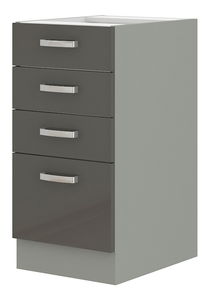 Dolní kuchyňská skříňka Gonir 40 D 4S BB (šedá + šedá)