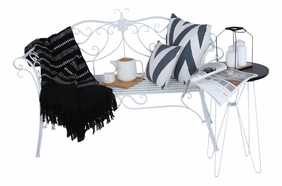 Zahradní lavička Entalia (bílá)